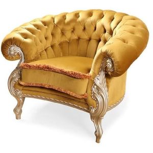 Casa Padrino Luxe barokke woonkamer stoel goud/bruin/zilver - handgemaakte barokke stijl fauteuil - prachtige luxe woonkamer meubels in barokstijl - barok meubilair - elegant en prachtig
