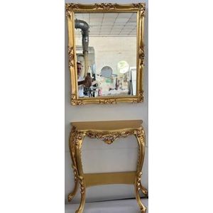 Casa Padrino luxe barokke spiegel console - Prachtige barokke stijl massief houten console met wandspiegel - Kastspiegel in barokke stijl - Barok meubilair - Luxe kwaliteit - Made in Italy
