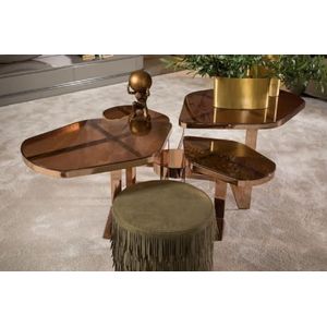 Casa Padrino luxury coffee table brass/black 89.5 x 89.5 x H. 33.5 cm - Living room table with glass top - Living room furniture - Luxury Furniture