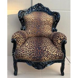 Casa Padrino baroque armchair pink/silver - Handmade solid wood living room armchair with faux leather - Antique style living room armchair - Baroque living room furniture