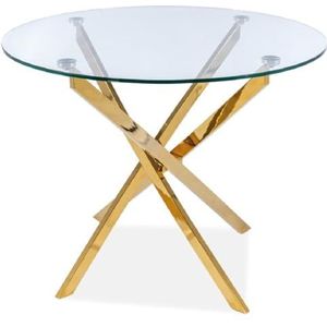 Casa Padrino luxury dining table silver Ø 90 x H. 75 cm - Modern round dining room table with tempered glass top and chromed metal table legs - Kitchen Furniture