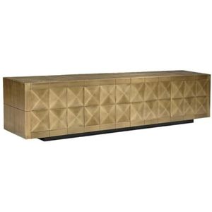 Casa Padrino luxe tv-meubel goud/zwart 220 x 40 x H. 50 cm - Dressoir woonkamer met 4 deuren - Woonkamermeubels - Luxe meubels - Luxe meubels - Luxe meubels