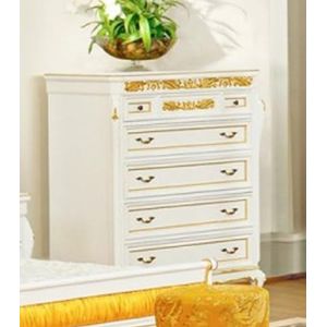 Casa Padrino luxe barokke ladekast wit/goud - Prachtige barokke stijl slaapkamer dressoir - Luxe barokke stijl slaapkamermeubilair - Barok slaapkamermeubilair