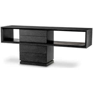 Casa Padrino Luxe console zwart-grijs 180 x 46 x H 76 cm - rechthoekige consoletafel met 4 laden - woonkamermeubels - hotelmeubels - luxe meubels - luxe meubels - luxe inrichting