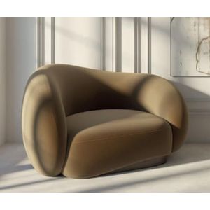 Casa Padrino luxe fluwelen fauteuil links bruin/donkerbruin 110 x 105 x H. 78 cm - Woonkamer fauteuil - Hotelfauteuil - Woonkamermeubels - Hotelmeubilair - Luxe meubels