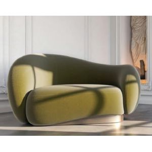 Casa Padrino luxe fluwelen fauteuil links groen/messing 110 x 105 x H. 78 cm - Woonkamer fauteuil - Hotelfauteuil - Woonkamermeubels - Hotelmeubilair - Luxe meubels