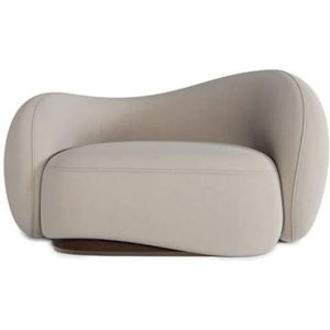Casa Padrino luxe fluwelen fauteuil rechts grijs/donkerbruin/messing 110 x 105 x H. 78 cm - Woonkamer fauteuil - Hotelfauteuil - Woonkamermeubels - Hotelmeubilair - Luxe meubels