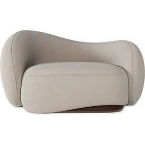 Casa Padrino luxe fluwelen fauteuil links grijs/donkerbruin/messing 110 x 105 x H. 78 cm - Woonkamer fauteuil - Hotelfauteuil - Woonkamermeubels - Hotelmeubilair - Luxe meubels
