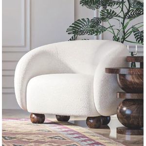 Casa Padrino luxe fauteuil wit/donkerbruin 90 x 90 x H. 72 cm - Woonkamer fauteuil - Hotelfauteuil - Woonkamermeubels - Hotelmeubilair - Luxe meubels