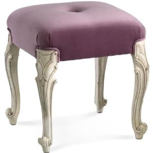 Casa Padrino Luxe barok kruk lila/antiek crèmewit - handgemaakte barokke stijl kruk - barok meubilair - edel & prachtig - luxe kwaliteit - Made in Italy