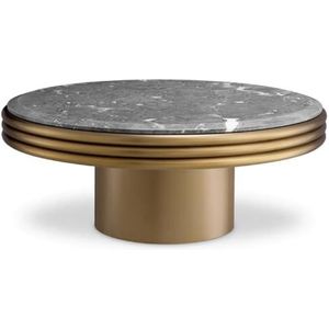 Casa Padrino luxury coffee table brass/black 89.5 x 89.5 x H. 33.5 cm - Living room table with glass top - Living room furniture - Luxury Furniture