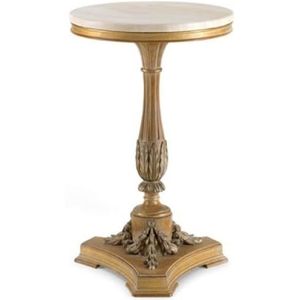 Casa Padrino luxe barokke bijzettafel antiek bruin/crème - Prachtige massief houten tafel met marmeren blad - Luxe meubels in barokke stijl - Barok meubilair - Luxe kwaliteit - Made in Italy