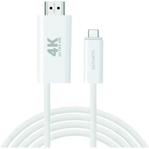 4smarts USB-C naar HDMI Video Kabel 4K 60Hz (100W) 2 Meter Wit