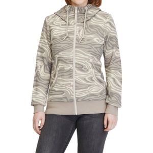 Ragwear - Neskia Print Zip Bone - Sweatshirt - Beige - Dames van Katoen
