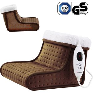AREBOS Voetenwarmer Electrisch - 6 Warmtestanden - met Timer en Overhittingsbeveiliging - Wasbaar - 100W