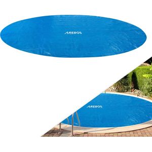Arebos Zwembad Solarfolie/Cover | Solar Cover Rond Ø 3,66 m Blauw | Solar cover dikte 120 µm | Solar rol kan op maat gesneden worden | Zwembadverwarming voor waterverwarming | Zwembad Zonnezeil