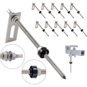 NuaFix - Stokschroef - Roestvrij Staal - Inclusief Adapterplaat en EPDM Pakking