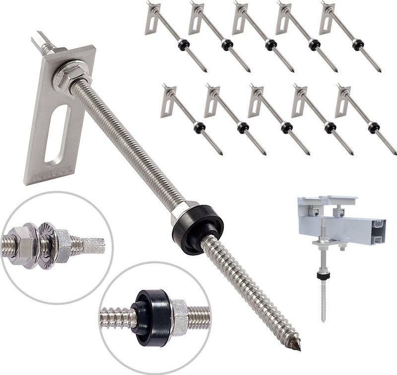 NuaFix - Stokschroef - Roestvrij Staal - Inclusief Adapterplaat en EPDM Pakking