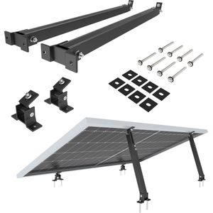 NuaSol verstellbar Neigungswinkel 15° - 60° siber / schwarz Solarmodul-Halterung, (Set)