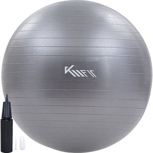 KM-Fit Yoga Bal - 55 cm - Fitness Bal inclusief pomp - Pilates bal - BPA-vrij materiaal - Zwangerschapsbal - Grijs