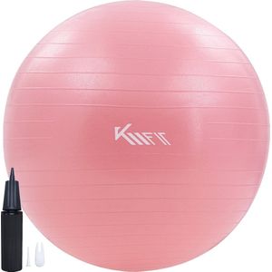 KM-Fit Yoga Bal - 55 cm - Fitness Bal inclusief pomp - Pilates bal - BPA-vrij materiaal - Zwangerschapsbal - Roze