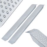 AREBOS - Oprijplaat - Zilver - Max. 400 kg Laadvermogen - Antislip, Geperforeerd Oppervlak