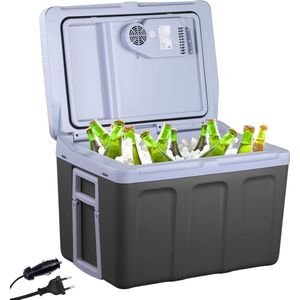Arebos 40 liter koelbox | voor koelen & warmhouden | minikoelkast | mobiele koelkast met ECO-modus | 12/230 V voor auto & stopcontact | elektrische koelbox | koeltas | isoleertas | antraciet