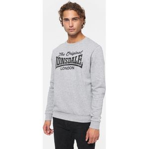 Lonsdale Burghead Rundhals Sweatshirt normale Passform Marl Grey/Black-XXL