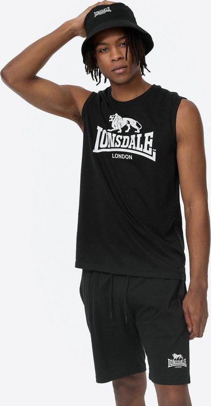 Lonsdale Sportpak ALLANTON - Tank en Shorts Set - Zwart/Wit - Mouwloos