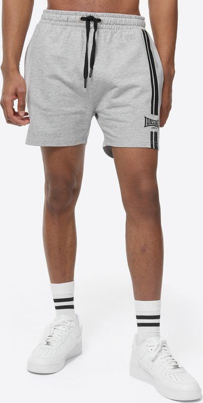 Lonsdale Ardcharnich Korte Broek - Marl Grey-Black - 90% Katoen 10% Viscose