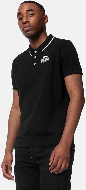 LONSDALE Ballygalley Poloshirt - Zwart/Wit - Katoen