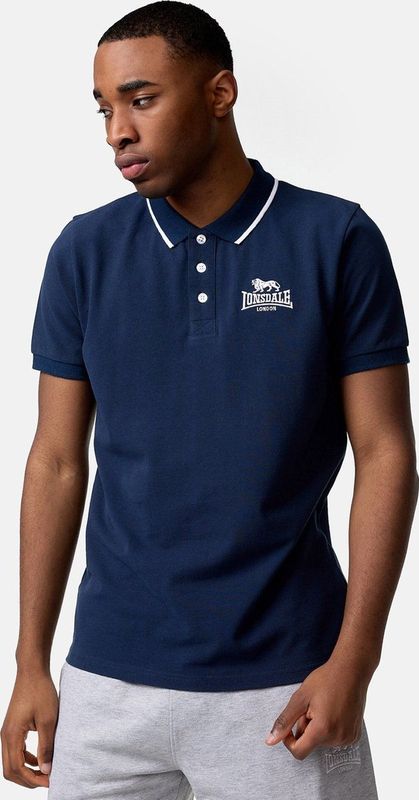 Lonsdale - Ballygalley - Poloshirt - Zwart/Wit - Korte Mouw