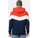 Lonsdale Moyroukan Sweatshirt met capuchon voor heren, Marineblauw/Rood/Wit