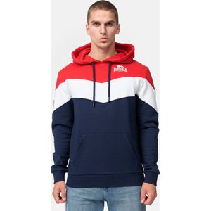 Lonsdale Moyroukan Sweatshirt met capuchon voor heren, normale pasvorm, Navy/rood/wit., XXL, 117466