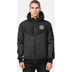 Lonsdale - Bunacaimb - Fleece Jas - Gemêleerd Antraciet/Zwart/Wit