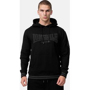 Lonsdale Heren sweatshirt met capuchon normale pasvorm KNEEP, zwart/grijs, M, 117469