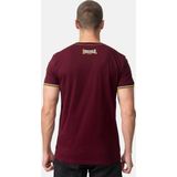 Lonsdale Heren Blagh T-shirt, Oxblood/geel/wit, S, 117452