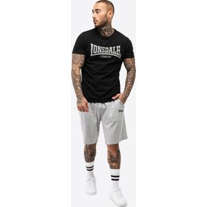 Lonsdale - Moy - T-shirt & Shorts Set - Zwart/Marl Grey - Normale Pasvorm