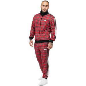 Lonsdale - Royal Stewart - Trainingsanzug - Rood/Zwart/Wit/Tartan - Slim Fit
