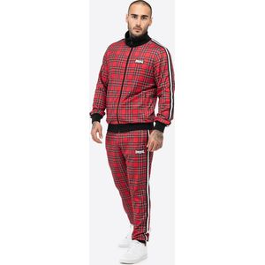 Lonsdale - Royal Stewart - Trainingsanzug - Rood/Zwart/Wit/Tartan - Slim Fit