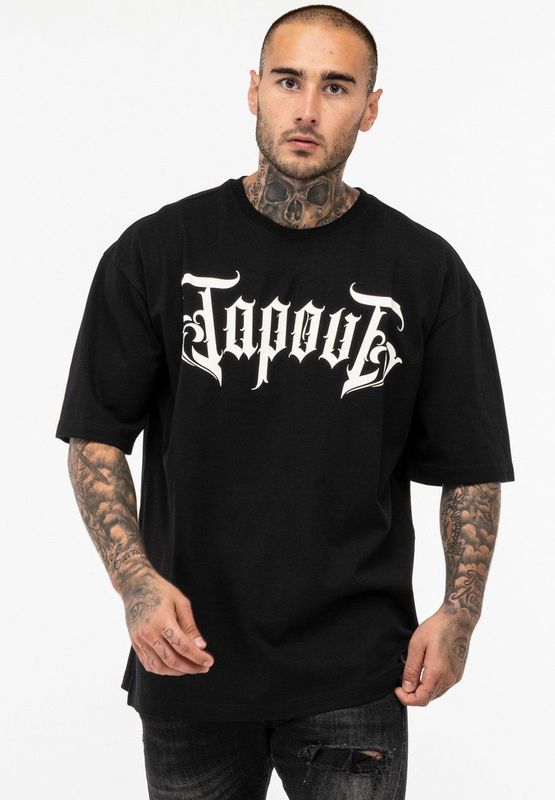 Tapout - T-shirt - Zwart - 100% Katoen - Ronde Hals en Prints