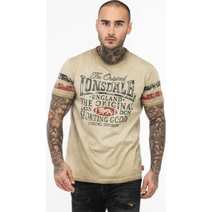 Lonsdale - Skeld - T-Shirt - Sand/Navy/Red - Normale Passform