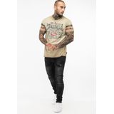 Lonsdale - Skeld - T-Shirt - Sand/Navy/Red - Normale Passform