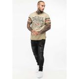 Lonsdale - Skeld - T-Shirt - Sand/Navy/Red - Normale Passform