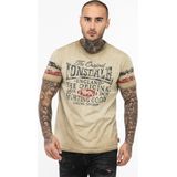 Lonsdale - Skeld - T-Shirt - Sand/Navy/Red - Normale Passform