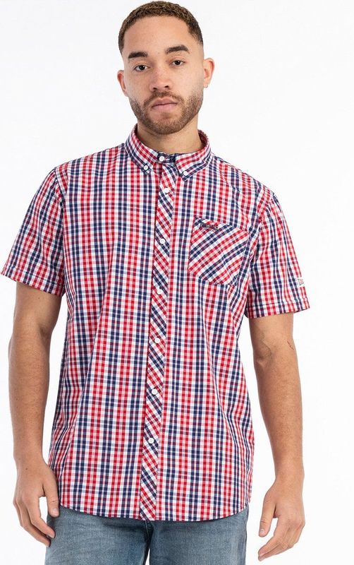 Lonsdale - Brixworth - Overhemd - Rood - 100% Gekamd Katoen