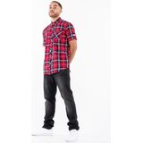 Lonsdale - Brixworth - Overhemd - Rood - Katoen - Korte Mouwen