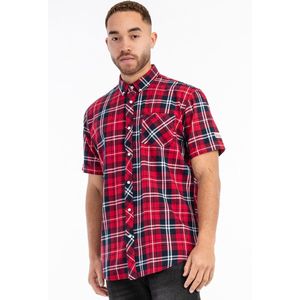 Lonsdale - Brixworth - Overhemd - Rood - Katoen - Korte Mouwen