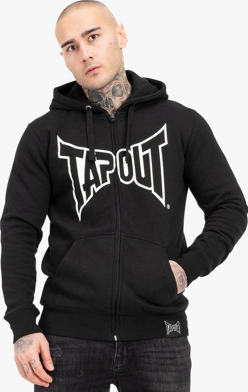 Tapout - Marfa Hooded Zipper - Kapuzenjacke - Zwart/Wit - Normale Pasvorm