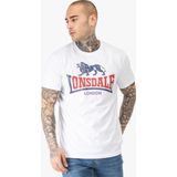 Lonsdale Heren Lion Two Tone T-shirt, wit/marineblauw/rood., 3XL
